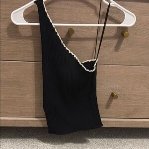 Cotton On Black Asymmetrical Sleeveless Tank Top